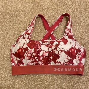 Pink floral sports bra